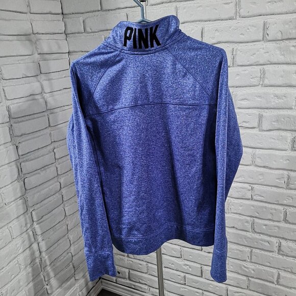 Pink Victoria's Secret Ladies Size Large Purple 1/4 Zip Fleece Lined Pullover - Picture 2 of 9